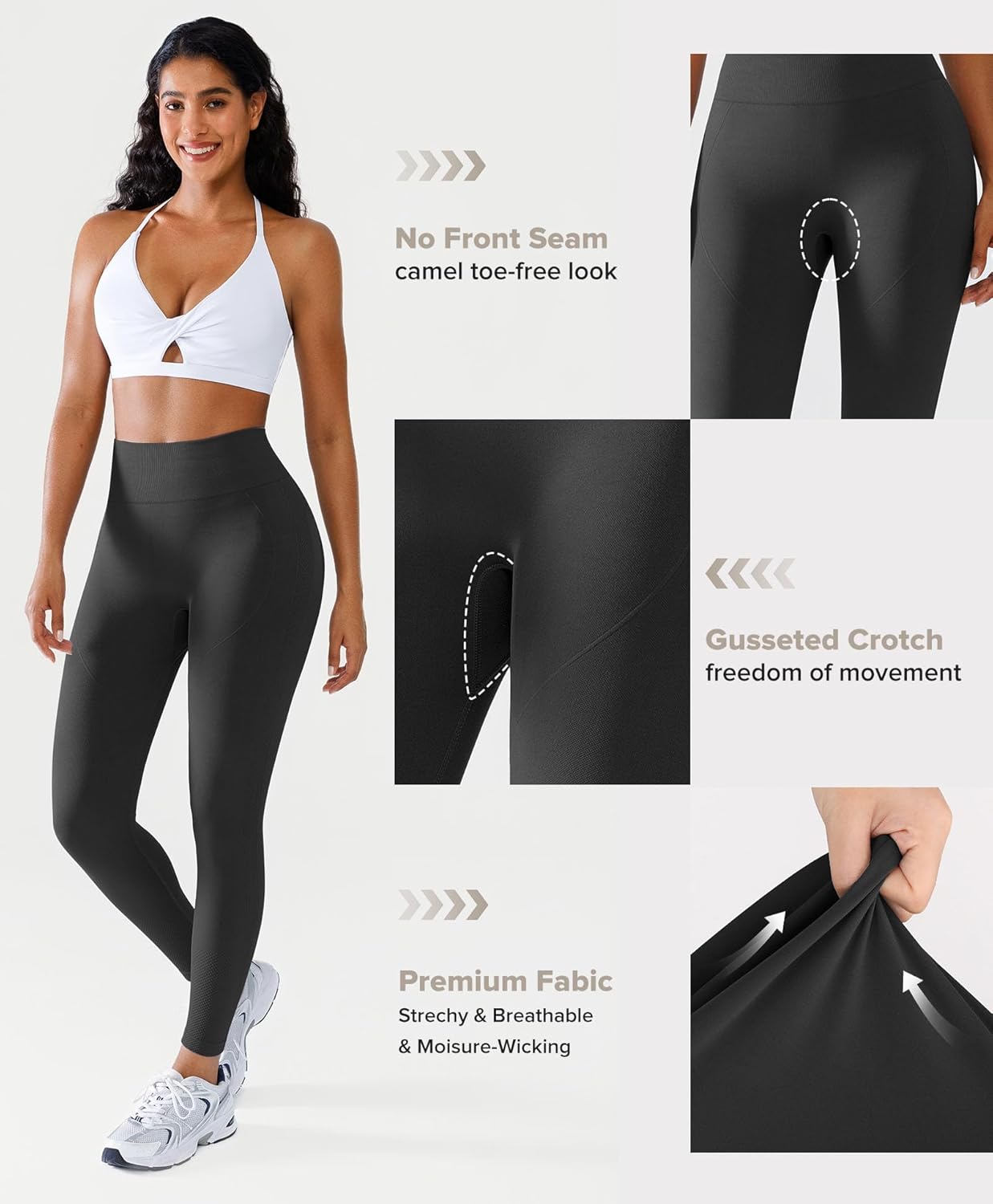 BRXL Scrunch Butt Lifting Workout Leggings for Women Tummy Control High Waisted Seamless No Front Seam Gym Yoga Pants - Image 4