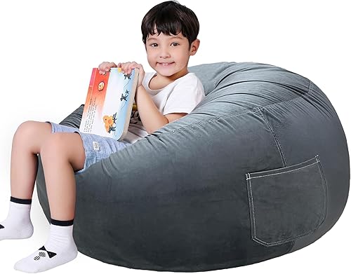 Miniatura 88 de Lukeight - Puf de almacenamiento de animales de peluche para niños, funda para puf de dinosaurio con cremallera para organizar la habitación de