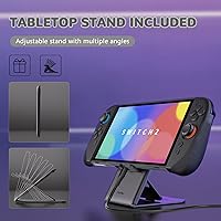 Vista 6 de PlayVital Ranger Protective Case for Nintendo Switch 2 with Stand Ergonomic Anti-Slip Silicone Grips, Dockable Hard Shell, 4 Thumbstick Caps