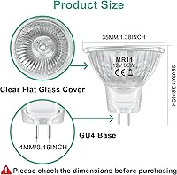 Vista 11 de Bombillas MR11, bombillas halógenas de 12 V 20 W, 2 pines, bombilla FTD, base GU4 bi-pines, regulable, blanco cálido de 2700 K, bombilla de 2 puntas