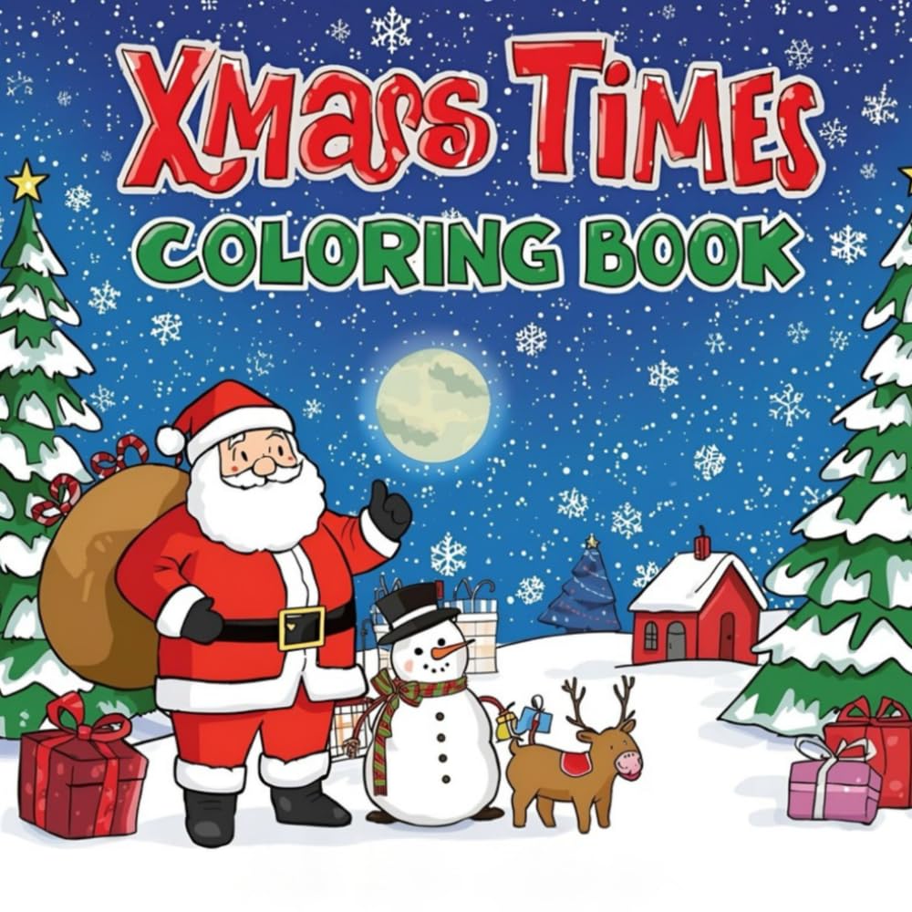 Xmas Times Coloring Book: 60 unique Pictures to color for kids, teens, adults and seniors