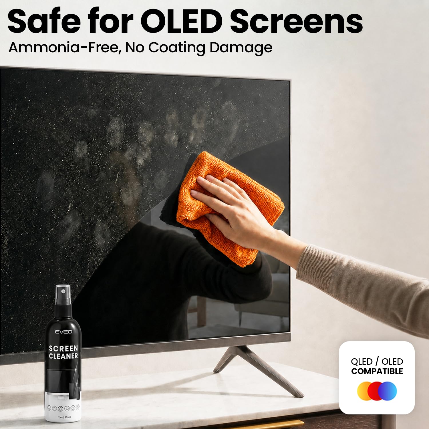 Kit de Limpiador de Pantalla en Aerosol y toallita – Limpiador de Pantalla de TV para Smart TV, Limpiador de Pantalla de computadora, Limpiador de Pantalla de Laptop para Monitor, iPhone, iPad, paño