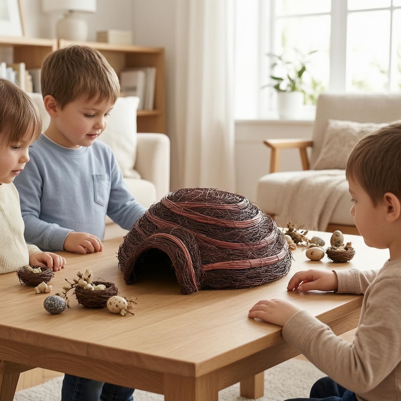 Vogelhaus Geflochten Vogelhaus mit Bogenöffnung Naturnah Nisthöhle für Fotoshooting