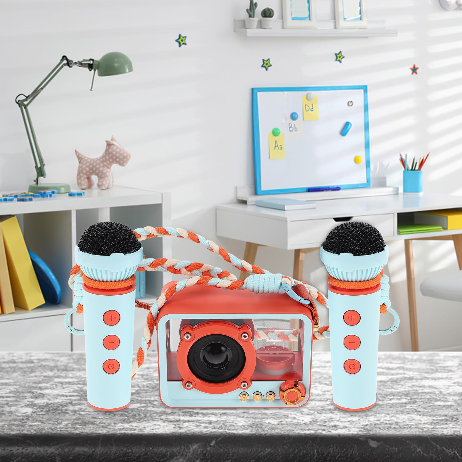 Lurrose Altavoz Inalámbrico Mini de Karaoke, Micrófono y Altavoz Portátil de Abs, Conexión sin Cables, para Fiestas en Casa y Uso Doméstico