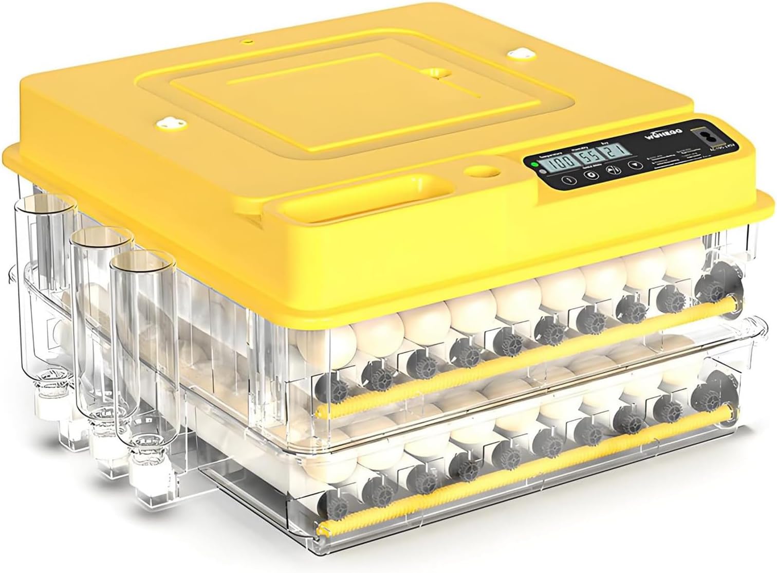 Automatic All-in-one Incubator, Digital Thermostat, Humidity Control, 360° Automatic Turning Mechanism and LED Lights for Poultry Farming in The Garden 144Eggs