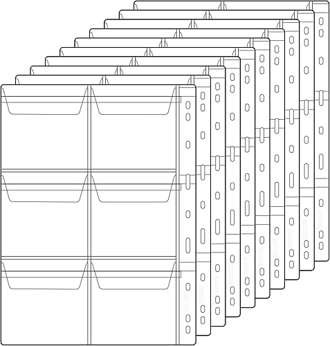 Vista 9 de Páginas de bolsillo para monedas: bolsillo estándar de 9 agujeros para monedas, fundas de recogida para monedas, 10 hojas serie CS03