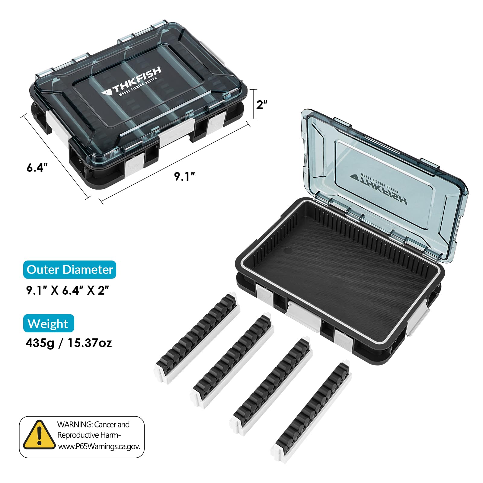 Caja de cebo para pesca, 2 cajas de pesca de 23 x 16 x 5 cm, caja de aparejos de pesca con separadores extraíbles, cajas de pesca para señuelos de pesca Hardbaits Swimbait (plástico verde)