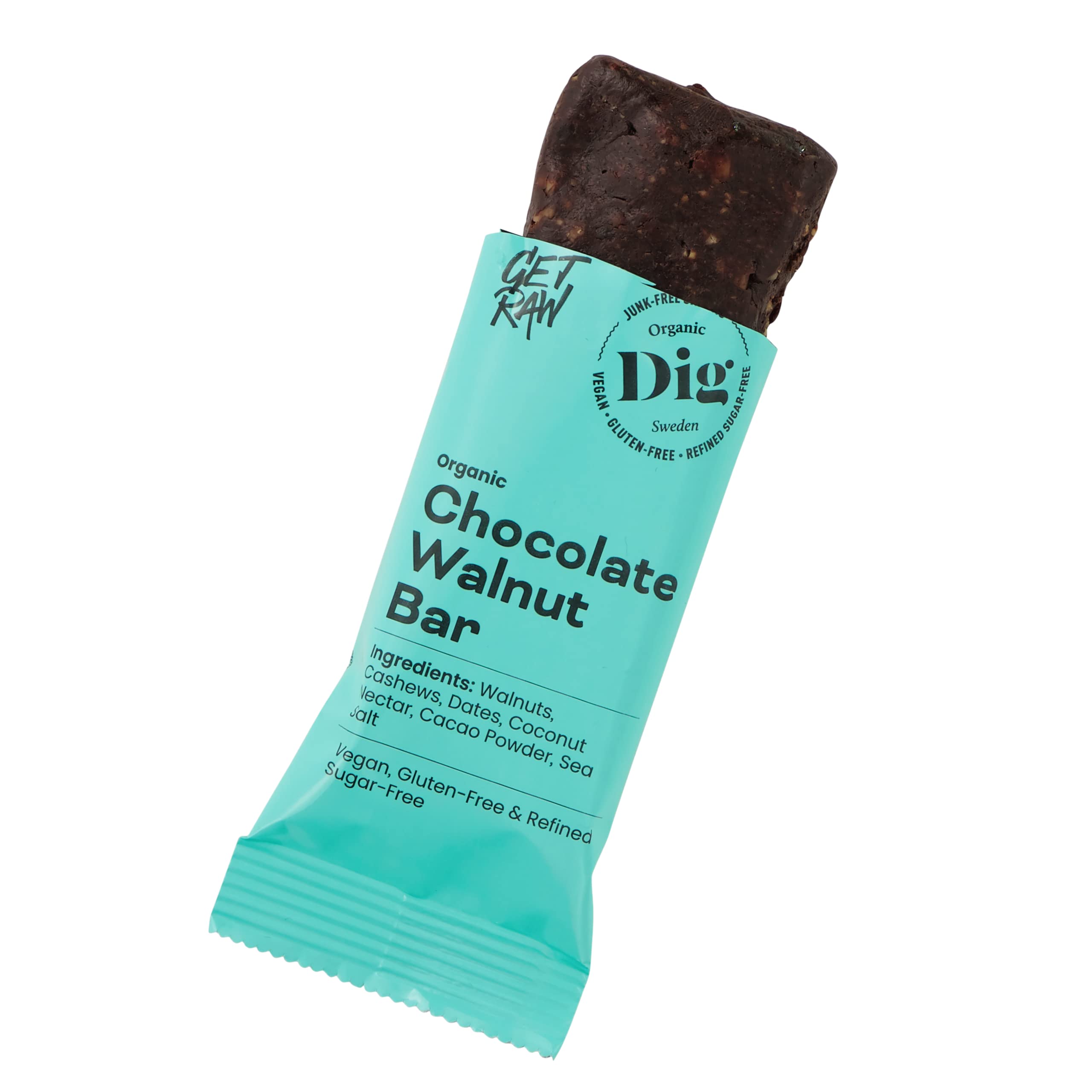 Dig Bio-Riegel Schoko-Walnuss – Cremig & Knusprig, Vegan & Glutenfrei, 12 x 42g