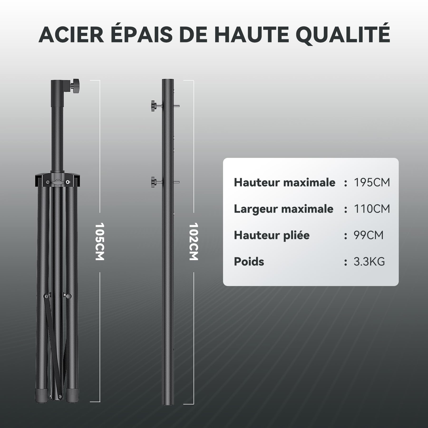 SOLLA Support Trépied Portable pour Cible de Fléchettes - Convient pour Cibles en Sisal et Électroniques (Cible Non Incluse)