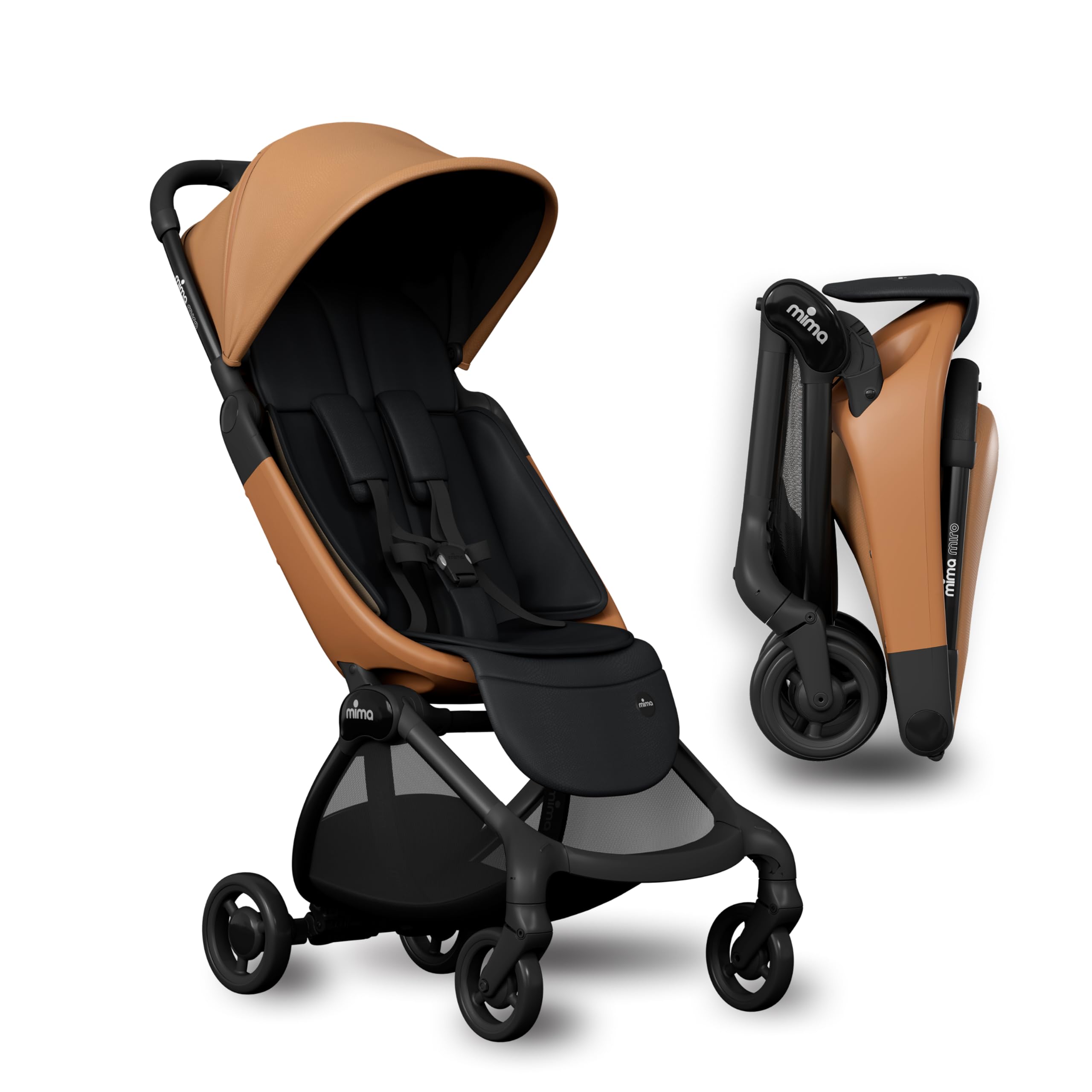 Mima Miro Silla de Paseo Compacta de Viaje, Cochecito Bebé Ligero Plegable con Una Mano, Arnés Magnético de 5 Puntos, Capota UPF 50+ Extensible y Cojín Reversible - Desde Recién Nacido