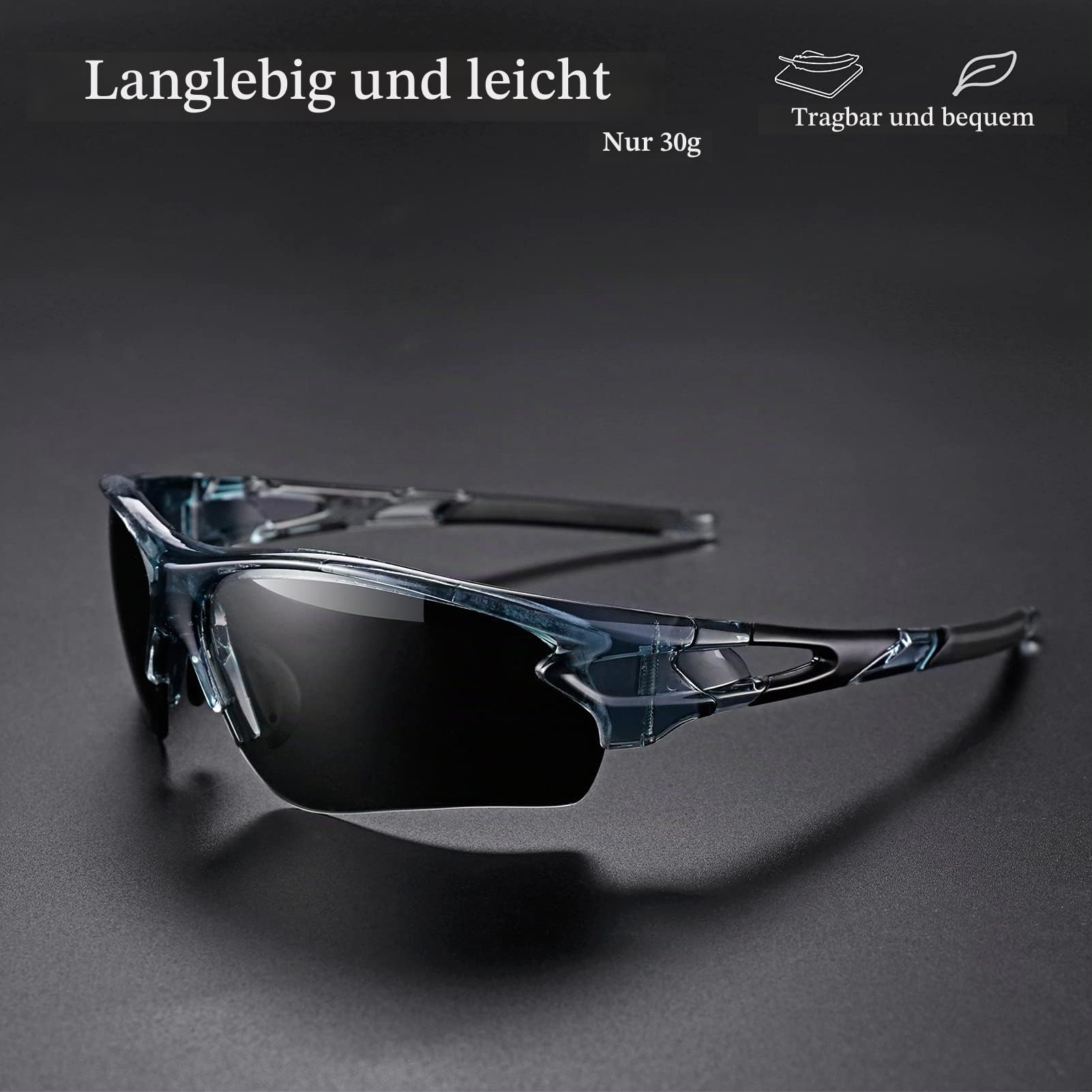 ROCKBROS Fahrradbrillen Selbsttönend Sonnenbrille Photochromatisch für Damen und Herren UV400 Schutz TR90 Rahmen für Radfahren Laufen Angeln