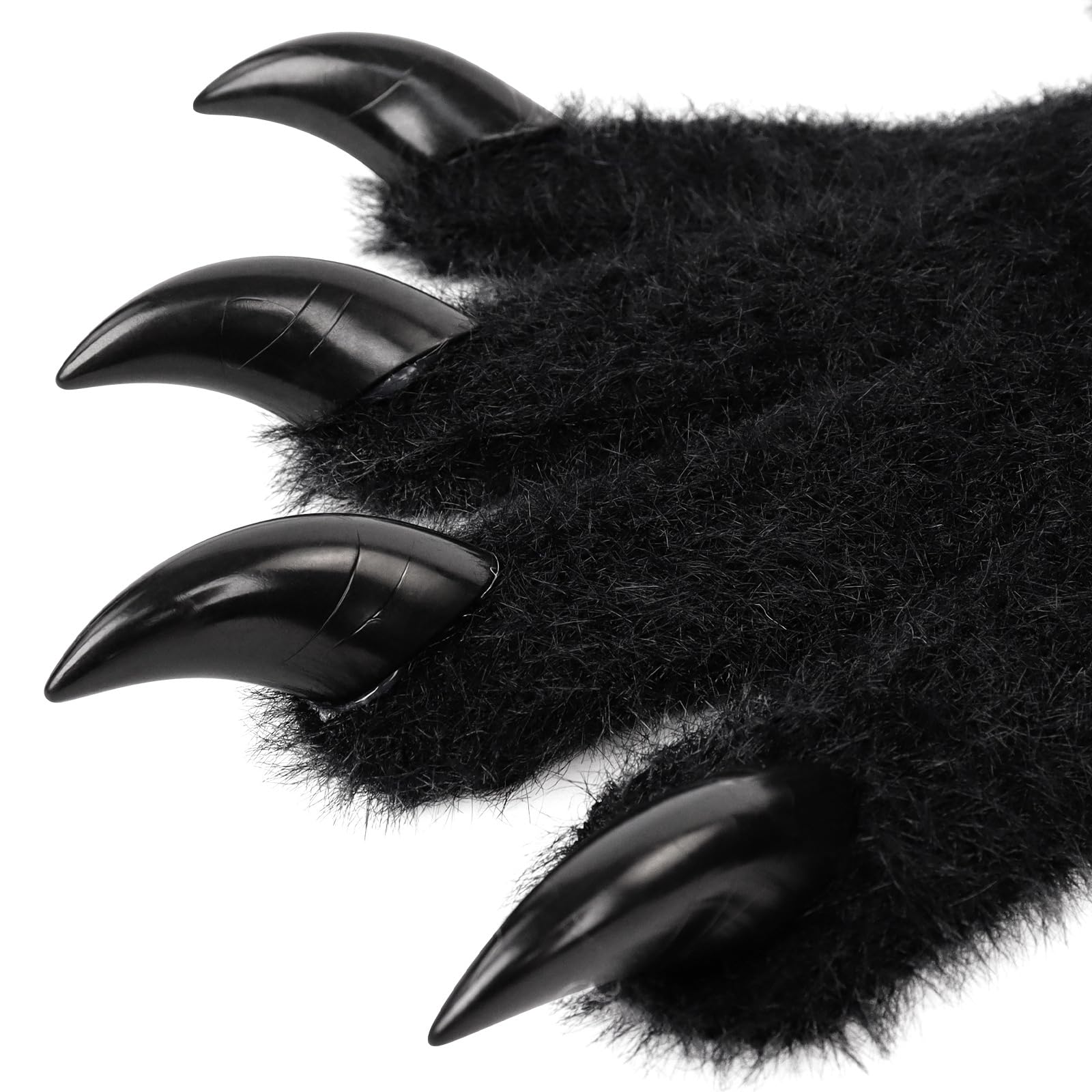 OhMill Adult Halloween Costume Cosplay Gloves Silicone Faux Furry Handwear Cat Bear Paw Claw Role Play Gloves Props - Image 4