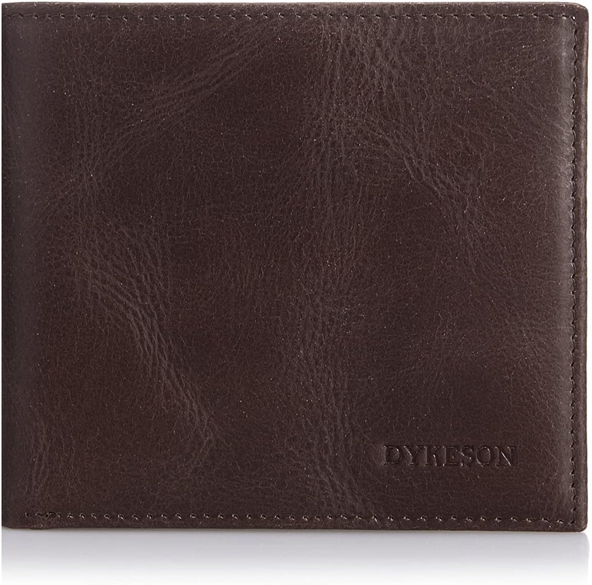 Genuine Leather Men's Wallet with 2 ID Windows RFID Blocking Slim Bifold Wallets for Men Large Capacity Card Holder T8 (Coffee)
