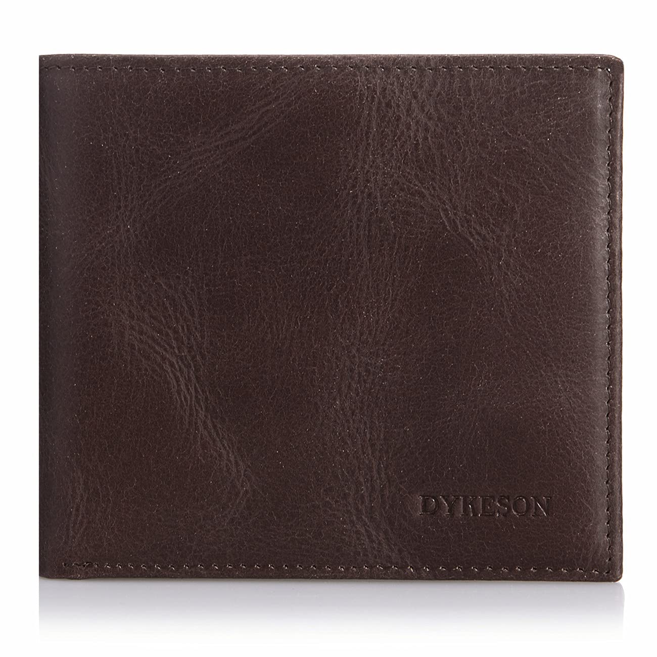 Genuine Leather Men's Wallet with 2 ID Windows RFID Blocking Slim Bifold Wallets for Men Large Capacity Card Holder T8 (Coffee)