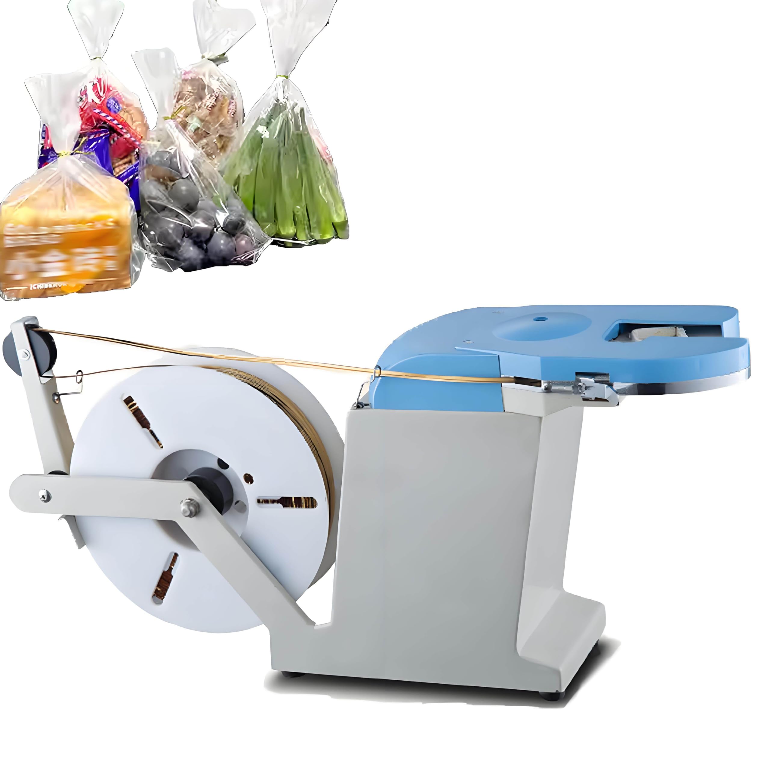 GUTYGIO Plastic Bag Tying Machine, Automatic Twist Tie Machine,Thread Tying Machine Sealing Tool Colored Thread Tying Machine Food Equipment
