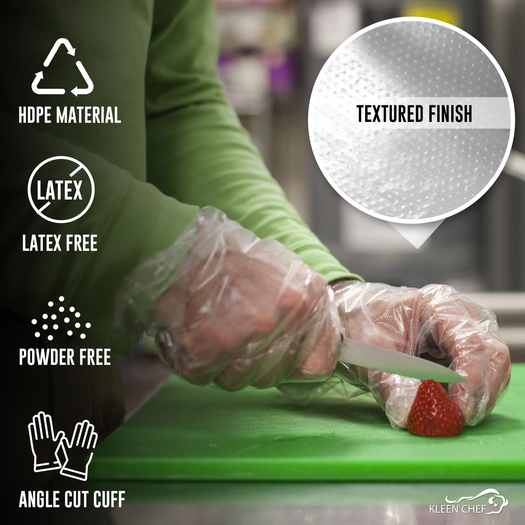 KLEEN CHEF 2100 piezas de guantes desechables de plástico pequeños | guantes transparentes desechables para la preparación de alimentos, cocina, limpieza, procesamiento de alimentos