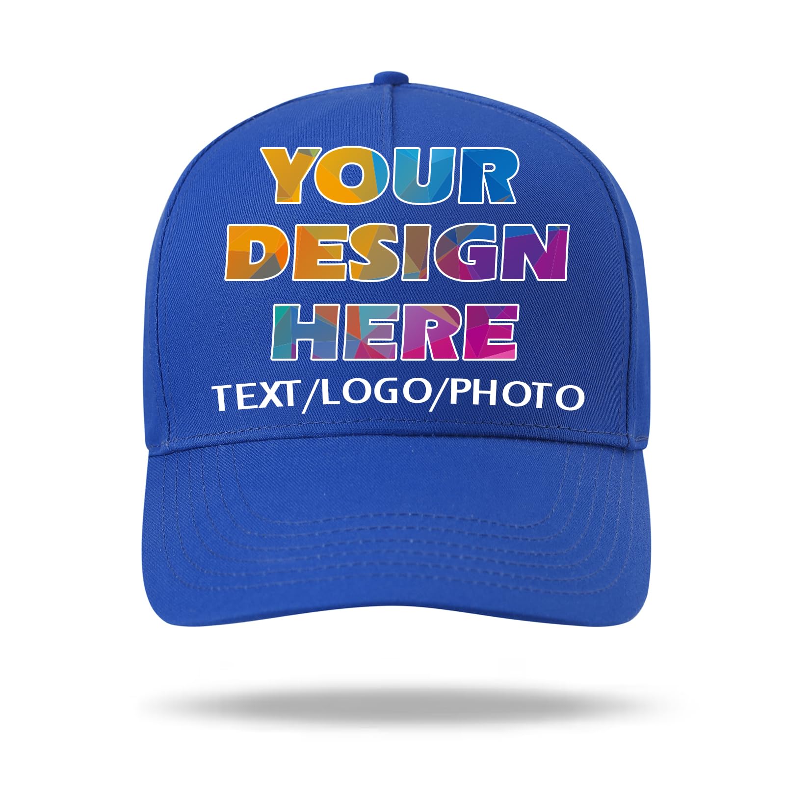 Huale POD Baseball Cap with Text Logo Photo - Personalized Custom Hat with Adjustable Buckle for Men & Women