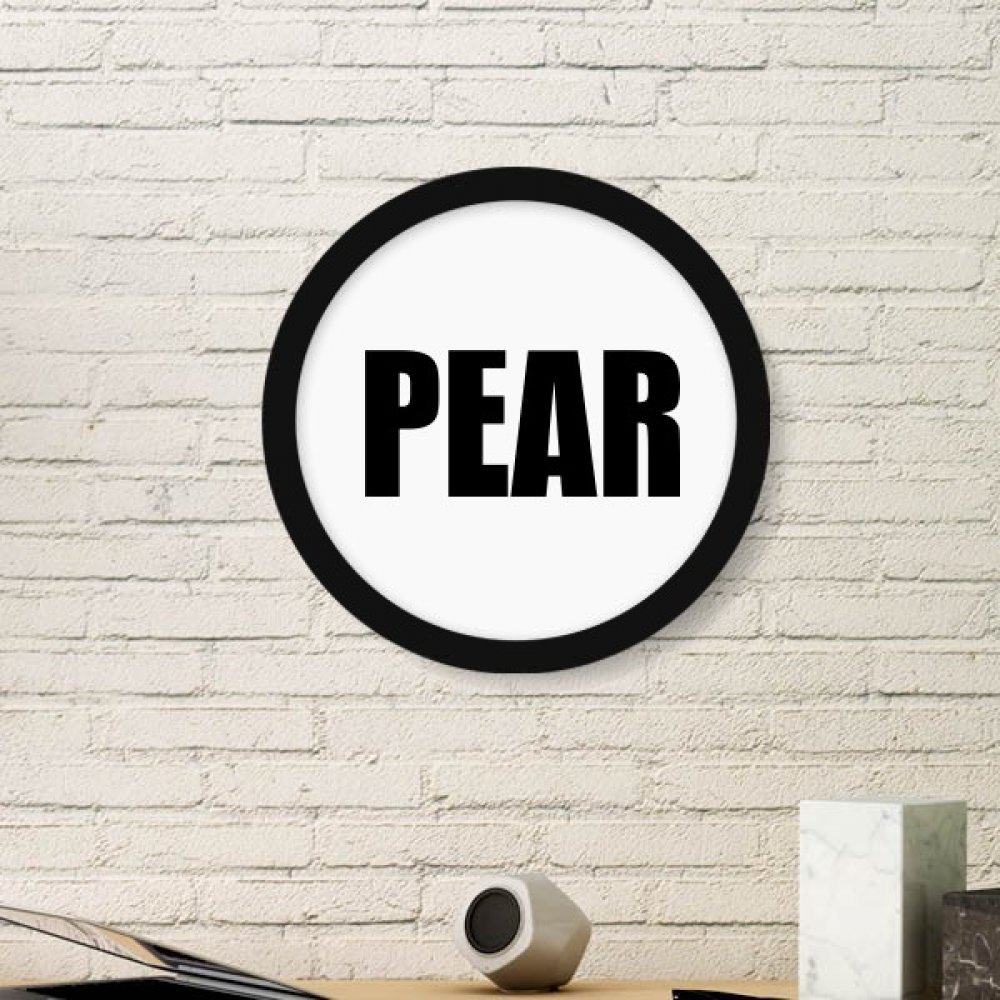 Cadre bois rond noir et peinture d'art poire décoration premium