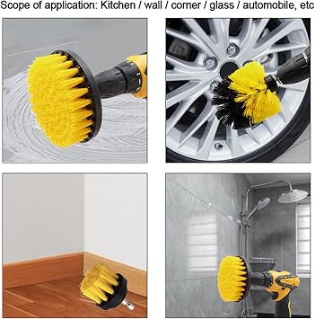 2/3.5/4/5'' Electric Scrubber Brush Round Drill Brush Corners Brush for Grout Floor Tub Shower Tile