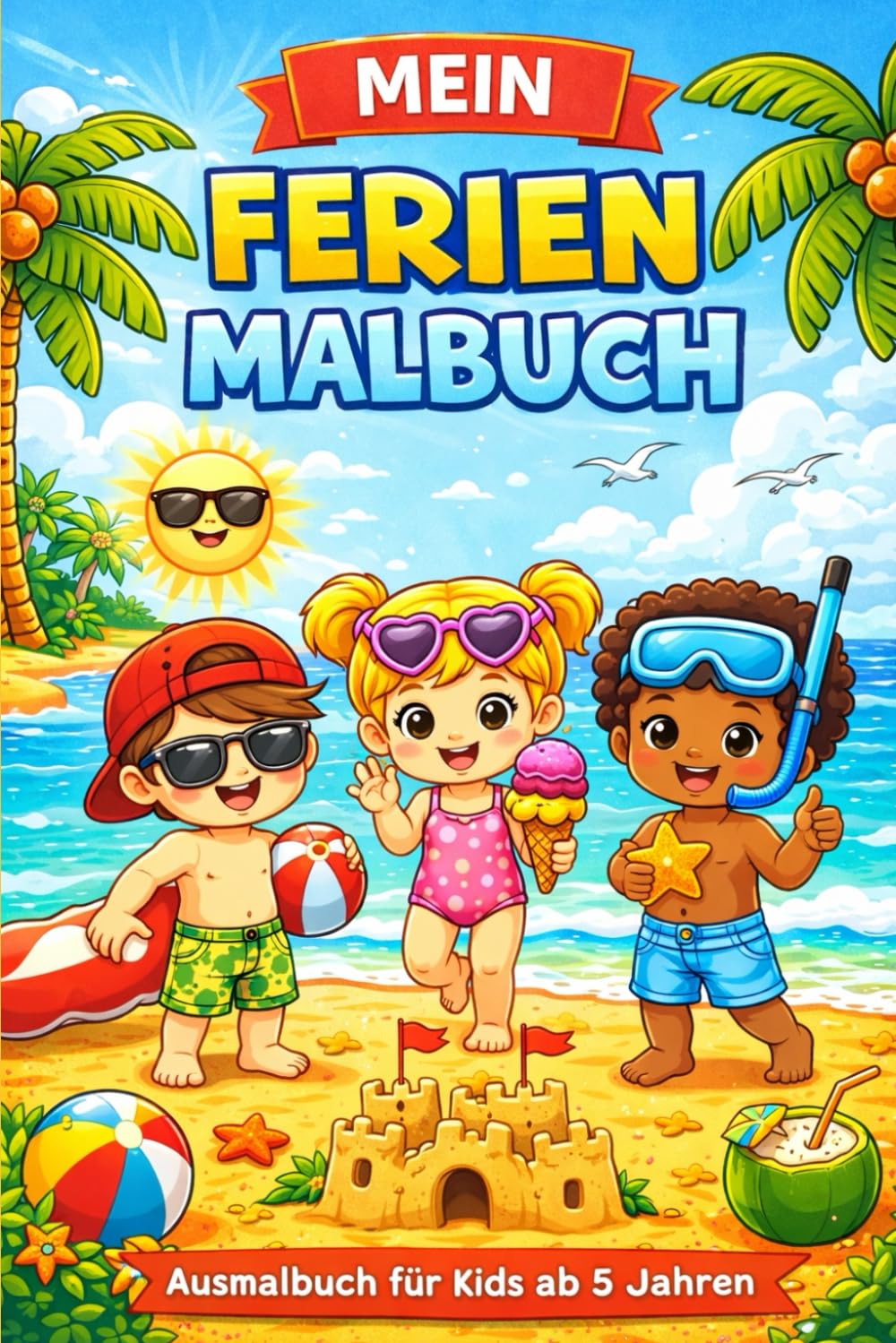 Mein Ferien Malbuch: Ausmalbuch für Kids ab 5 Jahren