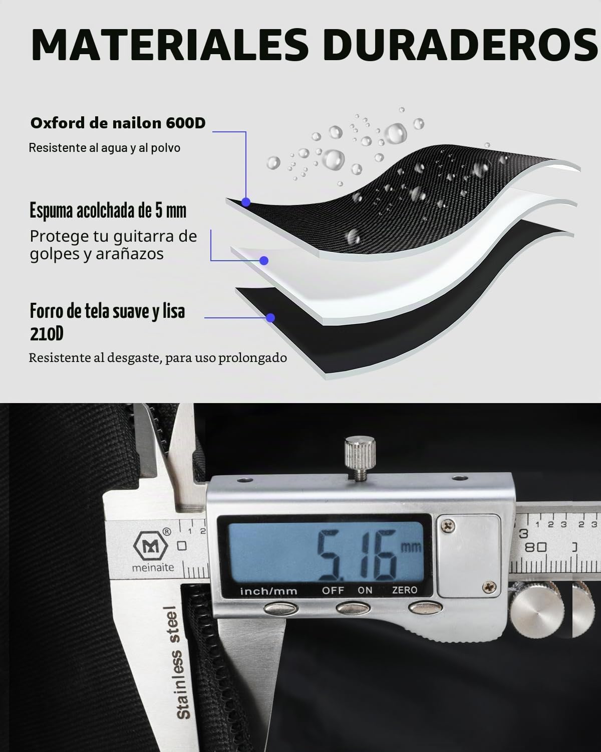 Donner Funda para Guitarra Eléctrica 39", Bolsa Mochila Acolchada 5mm, Correas Ajustables, Interior Resistente al Agua con Esponja y Bolsillo
