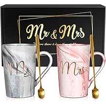 Linkax Mr and Mrs Coffee Mug Couple Gifts, Valentines Day Gifts for Him Her Women, Wedding Gifts for Couples 2026, Useful Anniversary Engagement Present for Couple Newlyweds Husband Wife Bridal