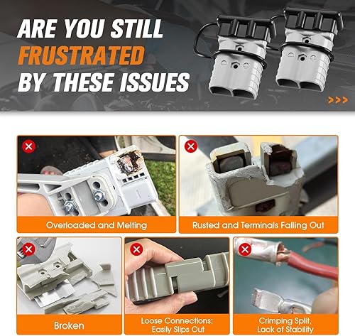 Miniatura 3 de micrl 4 conectores rápidos de batería de calibre 20 de 350 amperios con asa, enchufe de cable de puente conectardesconectar para cabrestante de