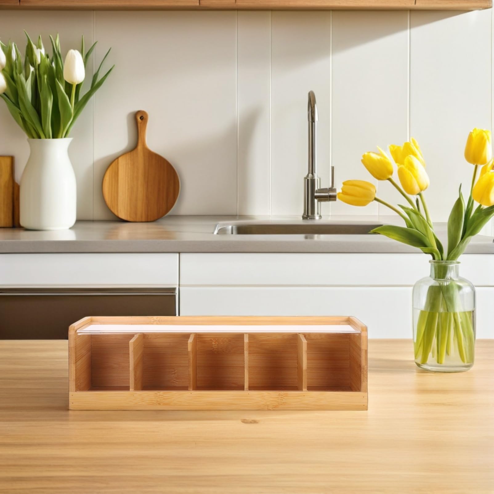 Cabilock Caja Para Guardar Té De Organizador De Compartimentos Para Encimera De Cocina Recipiente Hermético Para Té Para Almacenar Infusiones