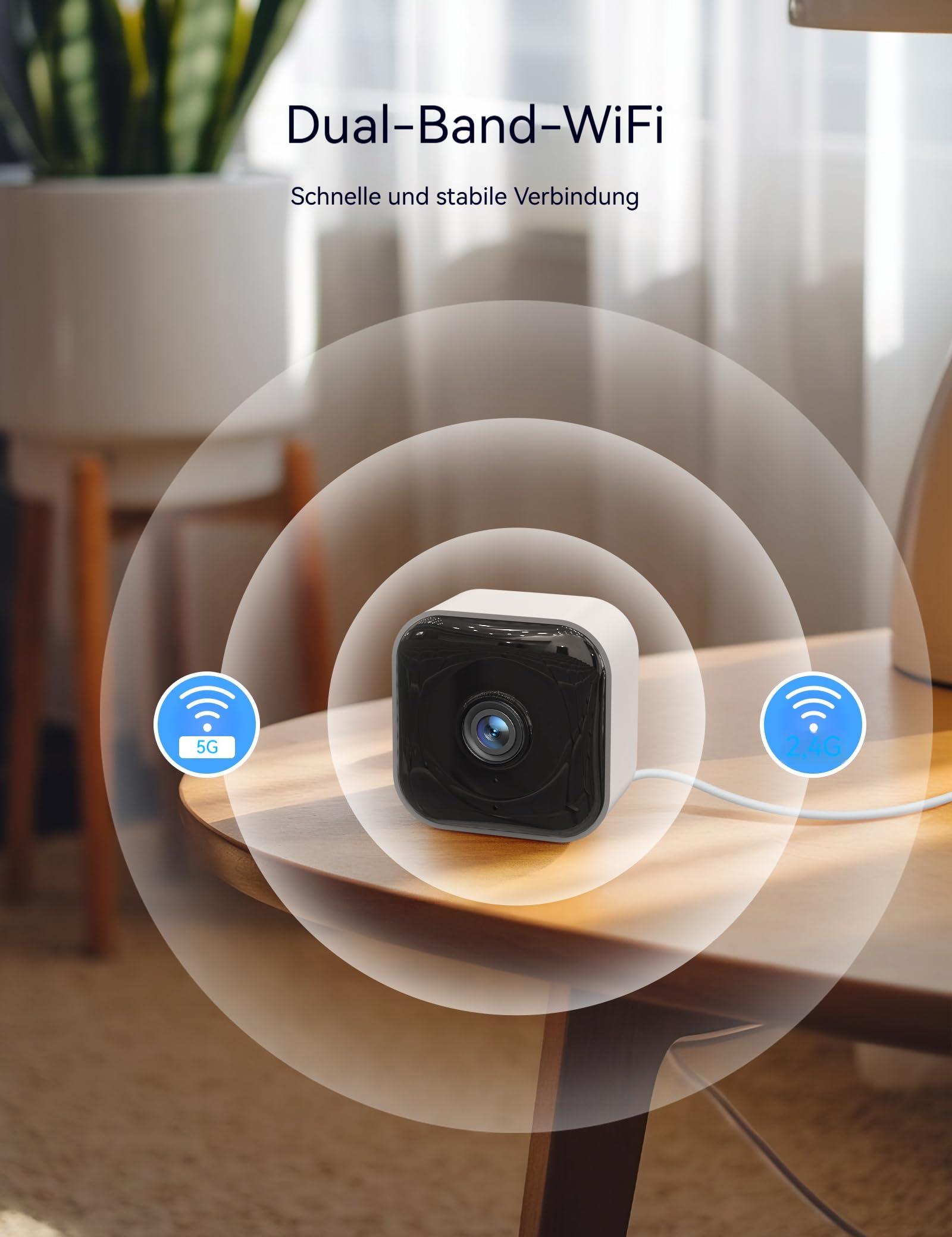 GNCC 2K 3MP Telecamera WiFi Interno con Visione Notturna 2.4/5GHz, Kit 4 | Baby Monitoring, Rilevamento Movimento, Audio Bidirezionale, Controllo App, Storage SD e Cloud