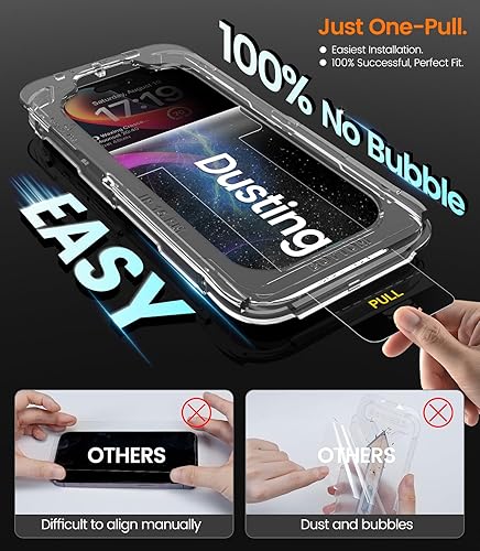 Miniatura 2 de iGluz Paquete de 4+2 protectores de pantalla de privacidad para iPhone 15 Pro Max con protector de lente de cámara de 6.7 pulgadas, 9H + vidrio