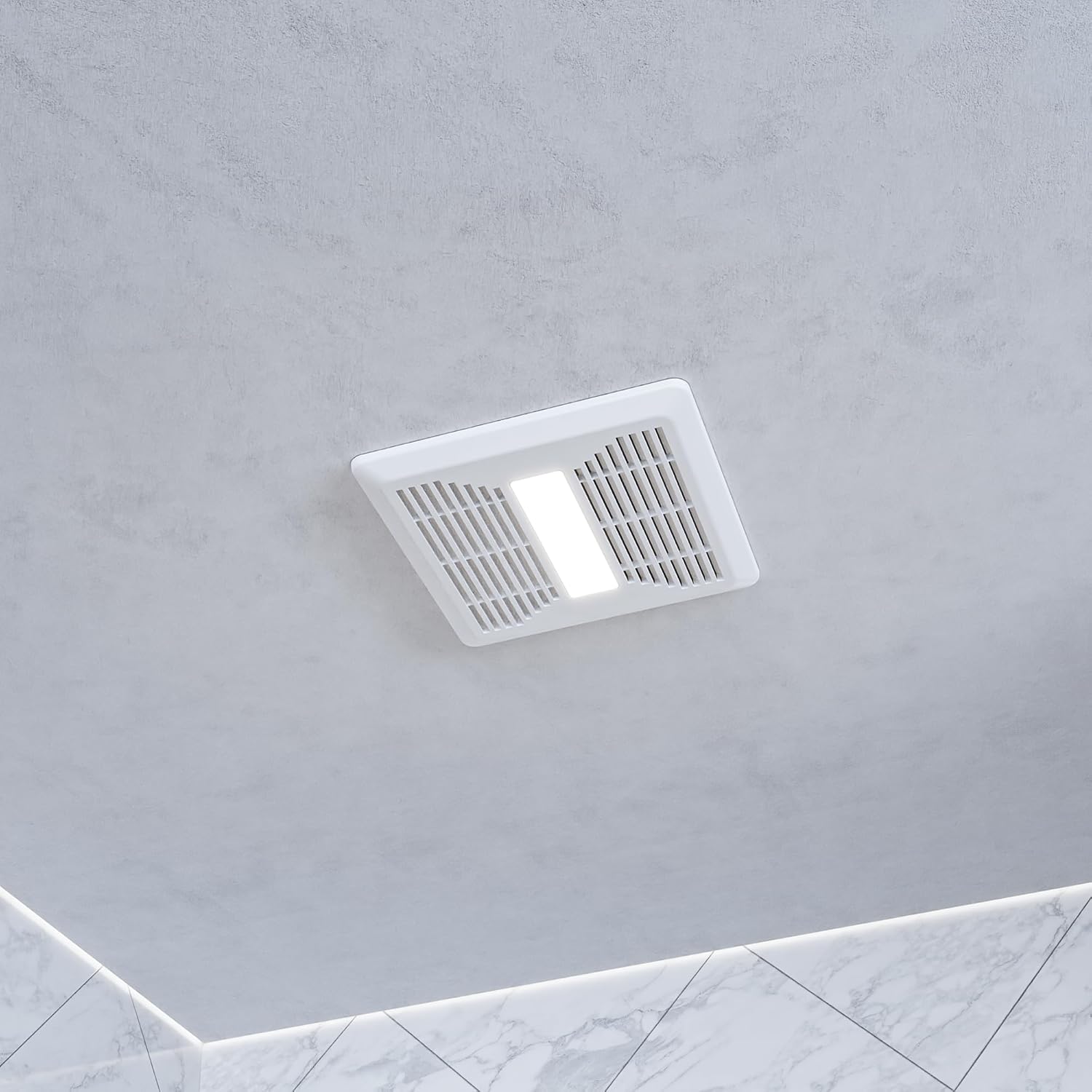 ANZZI Exhaust Fan 80 CFM 0.7 Sones with LED Light, Ceiling Mount (White)
