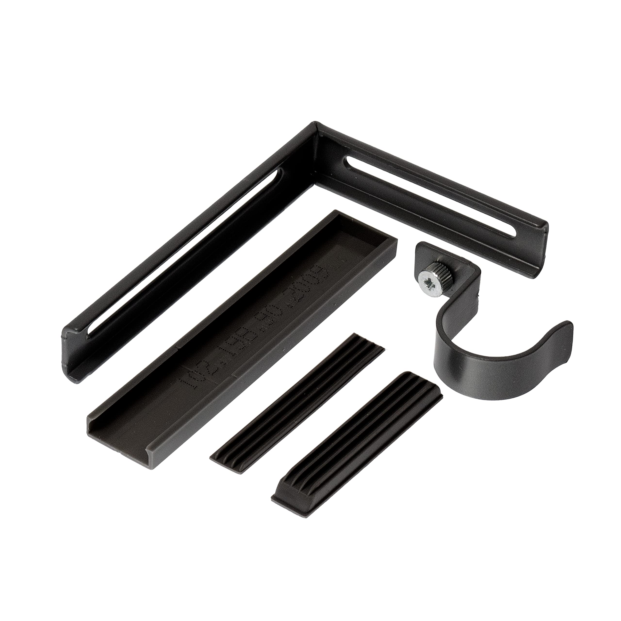 Ikea BETYDLIG 602.172.28 - Set di 4 staffe da parete/soffitto nere per aste per tende, capacità 10 kg, per RACKA/HUGAD, acciaio
