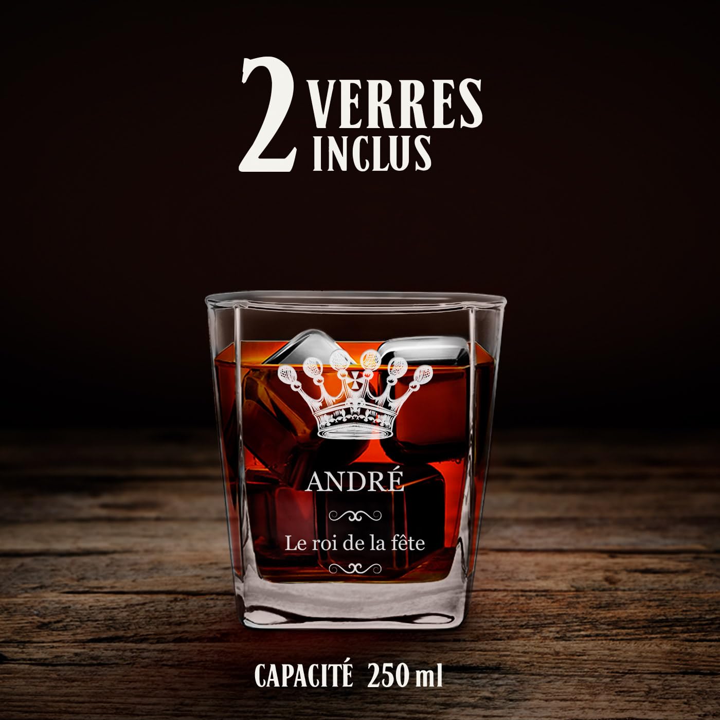 Maverton Ensemble à whisky personnalisé pour homme - 800 ml carafe + 2/4 / 6 verres de 250ml - Set gravé pour connaisseur - Avec motif décoratif - pour anniversaire - pour papa - fete