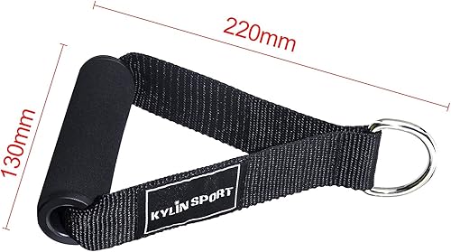 Miniatura 5 de KYLIN SPORT 1 par de bandas de resistencia asas de ejercicio para gimnasio correas de nailon resistentes asas de espuma de repuesto equipo de fitness