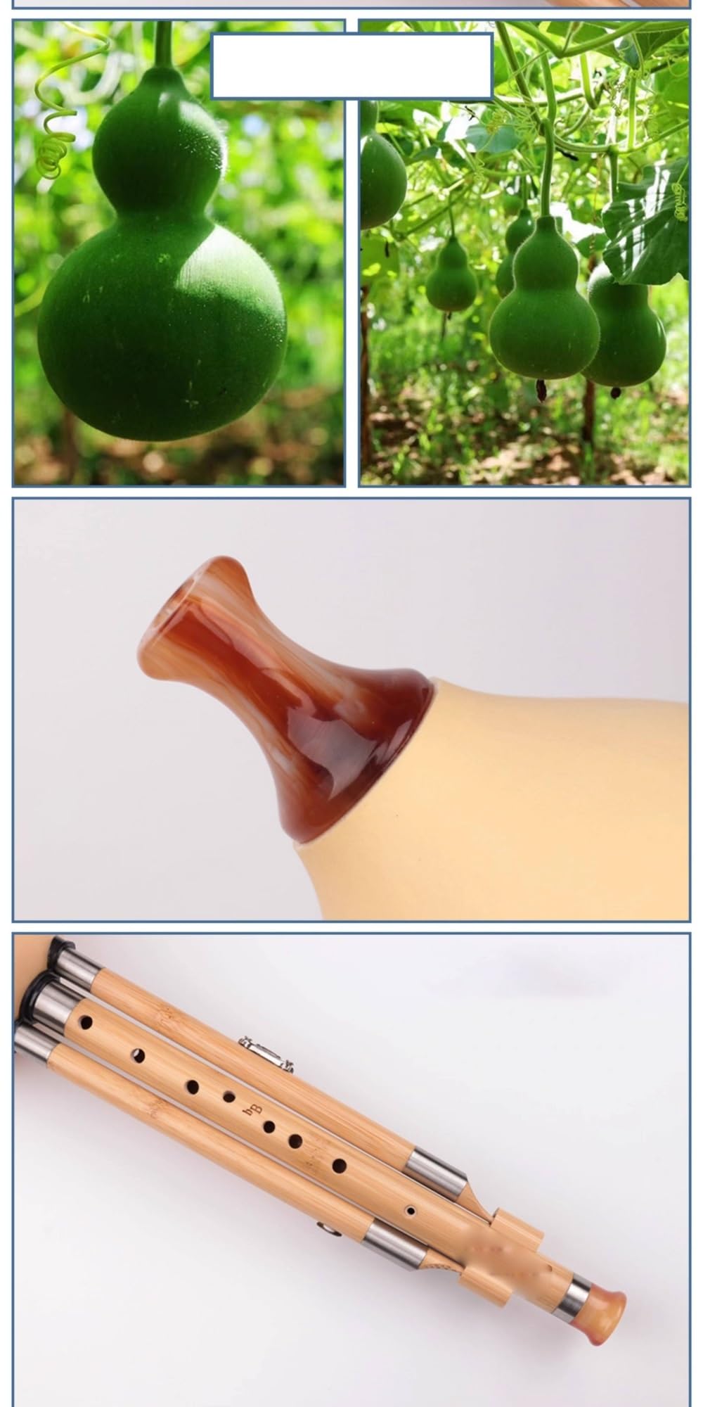 Flauta De Calabaza Profesional En Si Bemol 9 Agujeros Para Tocar Instrumentos Hulusi