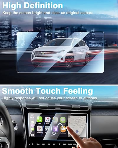 Miniatura 6 de Karltys 2 protectores de pantalla para Hyundai TucsonSanta Cruz 2022 2023 Accesorios 10.25 pulgadas Protector de pantalla táctil Pantalla de vidrio