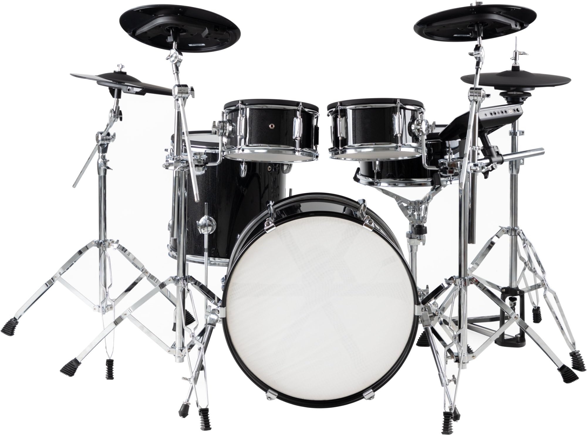 XDrum DD-670 Mesh E-Drum Kit Live Set, 1x pad de caja dual zona 14"x5 | Batería electrónica con doble capa de Mesh Heads, 1x pad de bombo 20"x12", 2x pads de tom dual zona 10"x5", Módulo, 5 kg