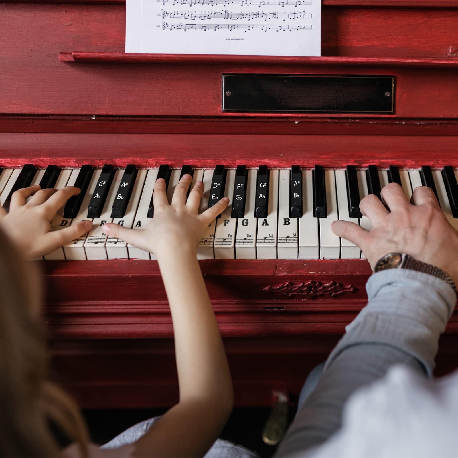 SAVITA Naklejki na Fortepian, Naklejki Fortepianowe na Klawiature z Klawiszami Fortepianu 37/49/54/61/88 dla Poczatkujacych Latwa Nauka