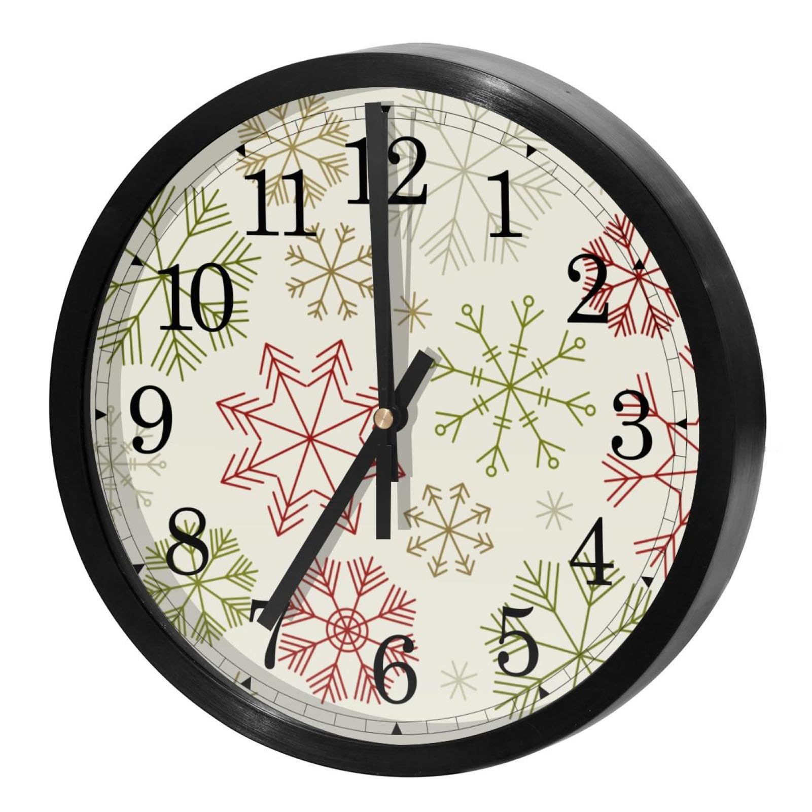 Horloge murale à quartz beige au design flocon raffiné et calme