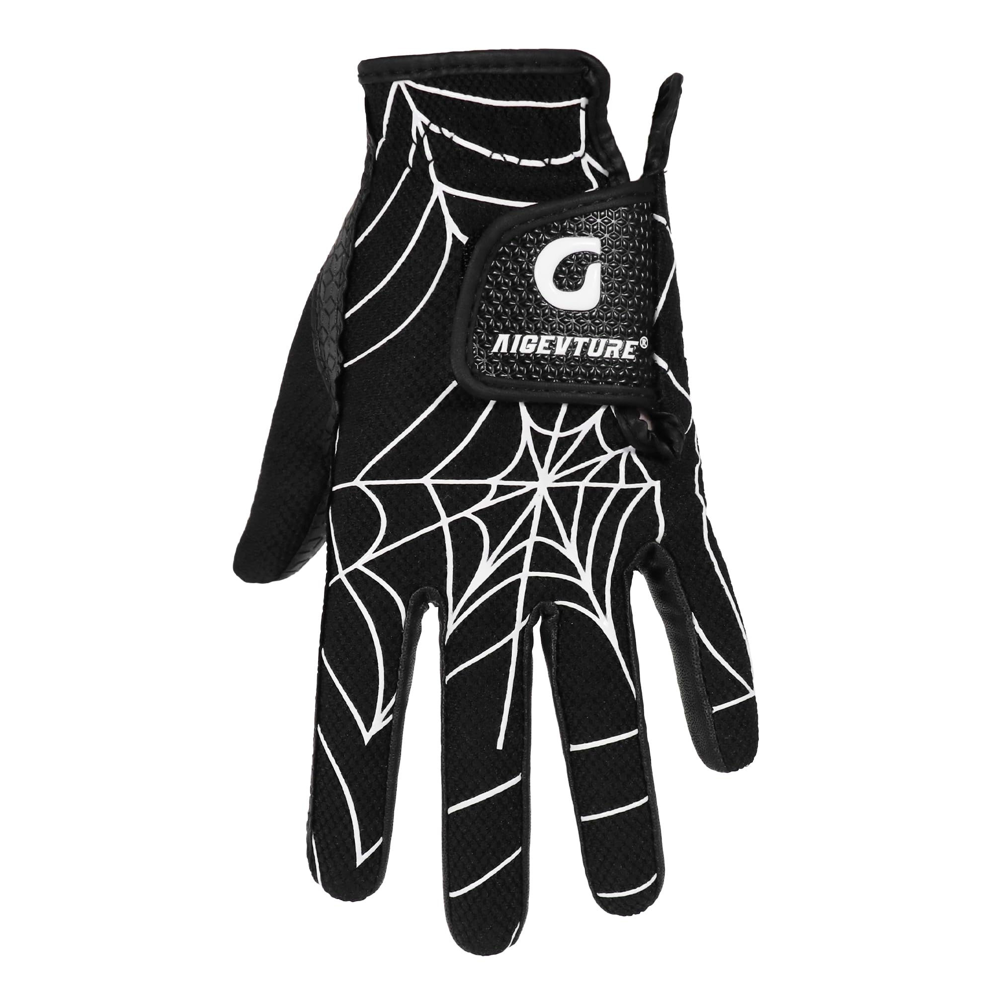 AIGEVTURE Golf Gloves Kids Junior Toddlers Left Hand Children's Premium Youth Golf Gloves Boys Girls Black L Left Hand