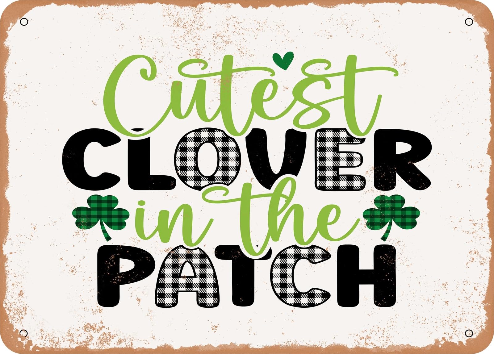 Miaomansenstore Metal Sign - Cutest Clover In The Patch - Vintage Look Sign Home Decor
