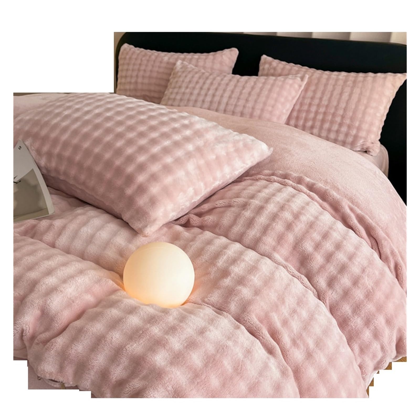 Juego Funda Nórdica Juego de funda nórdica de felpa cálida for invierno, juego de cama de felpa, funda de edredón, funda de almohada, juego de cama de cuatro piezas(5,FLAT BED SHEET_KING 220X240CM 4PC