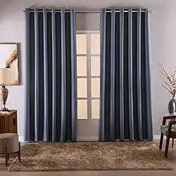 Cortina Blackout/Blecaute Em Tecido Corta Luz Para Sala, Quarto e Escritorio 4,00M x 2,50M | (4,00M X 2,50M) Com Ilhós Cromado (Oceano)