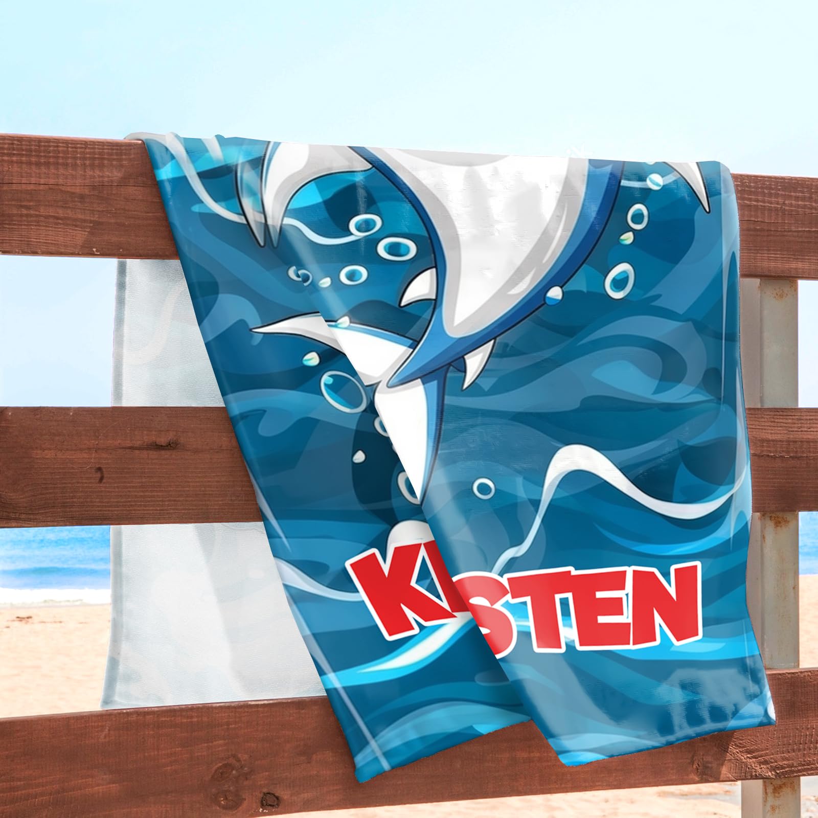 Telo mare in microfibra personalizzato con nome Minnie Topolino surf
