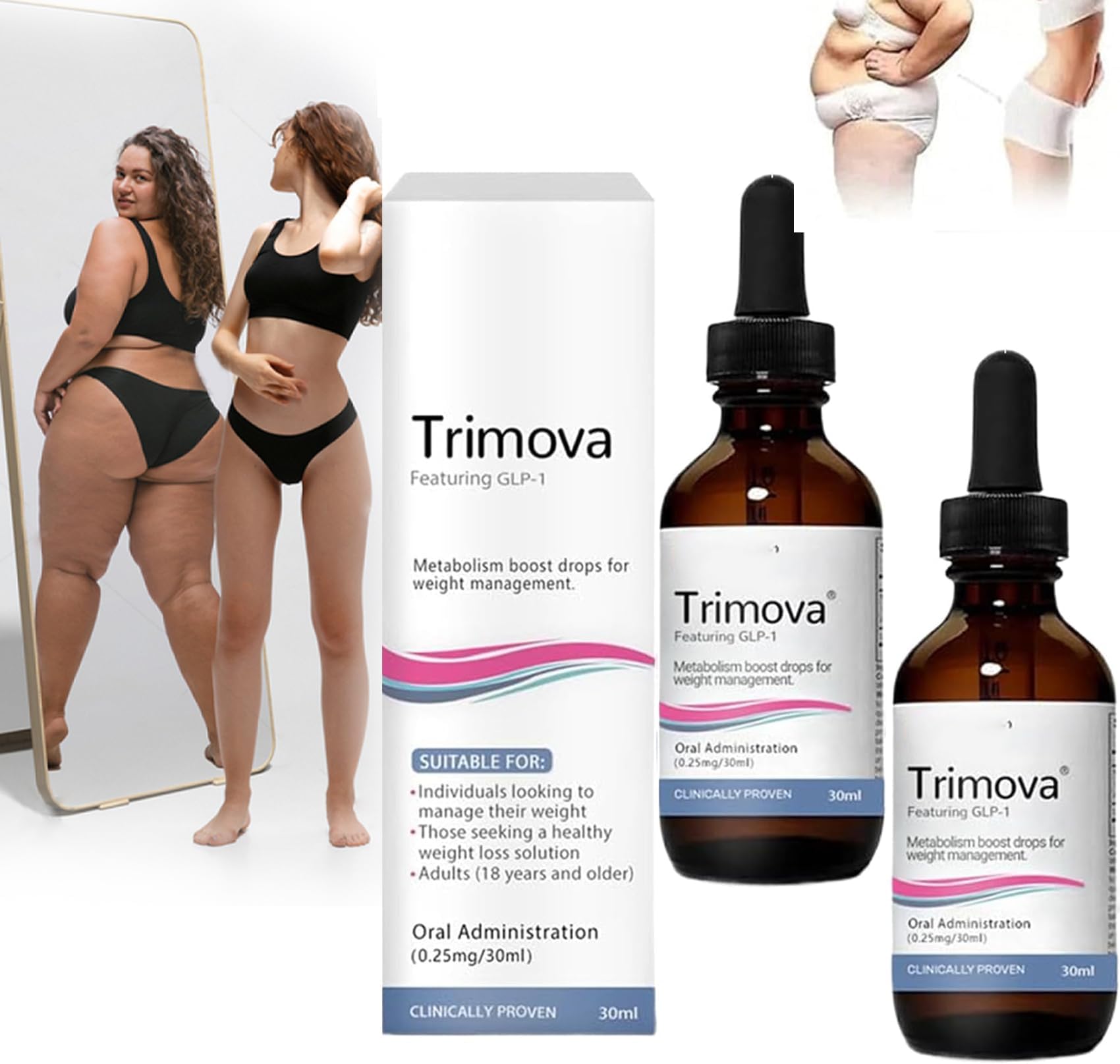 GLP-1 Metabolic Boost Drops, Trimova Metabolism Vitamin Drops, Your Trusted Trimova Weight Loss Drops, Glp-1 Drops Weight Loss for Men & Women Slimming, Enjoy a Healthy Life (2)