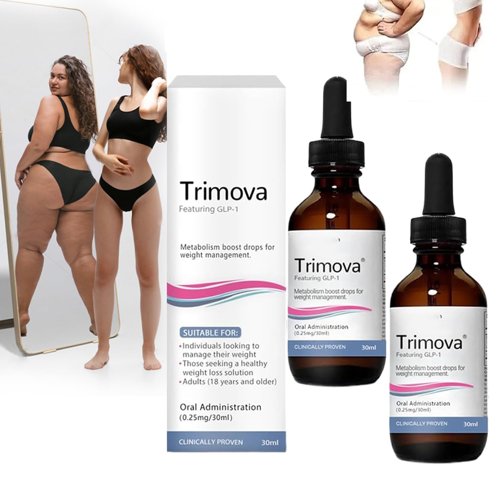 GLP-1 Metabolic Boost Drops, Trimova Metabolism Vitamin Drops, Your Trusted Trimova Weight Loss Drops, Glp-1 Drops Weight Loss for Men & Women Slimming, Enjoy a Healthy Life (2)