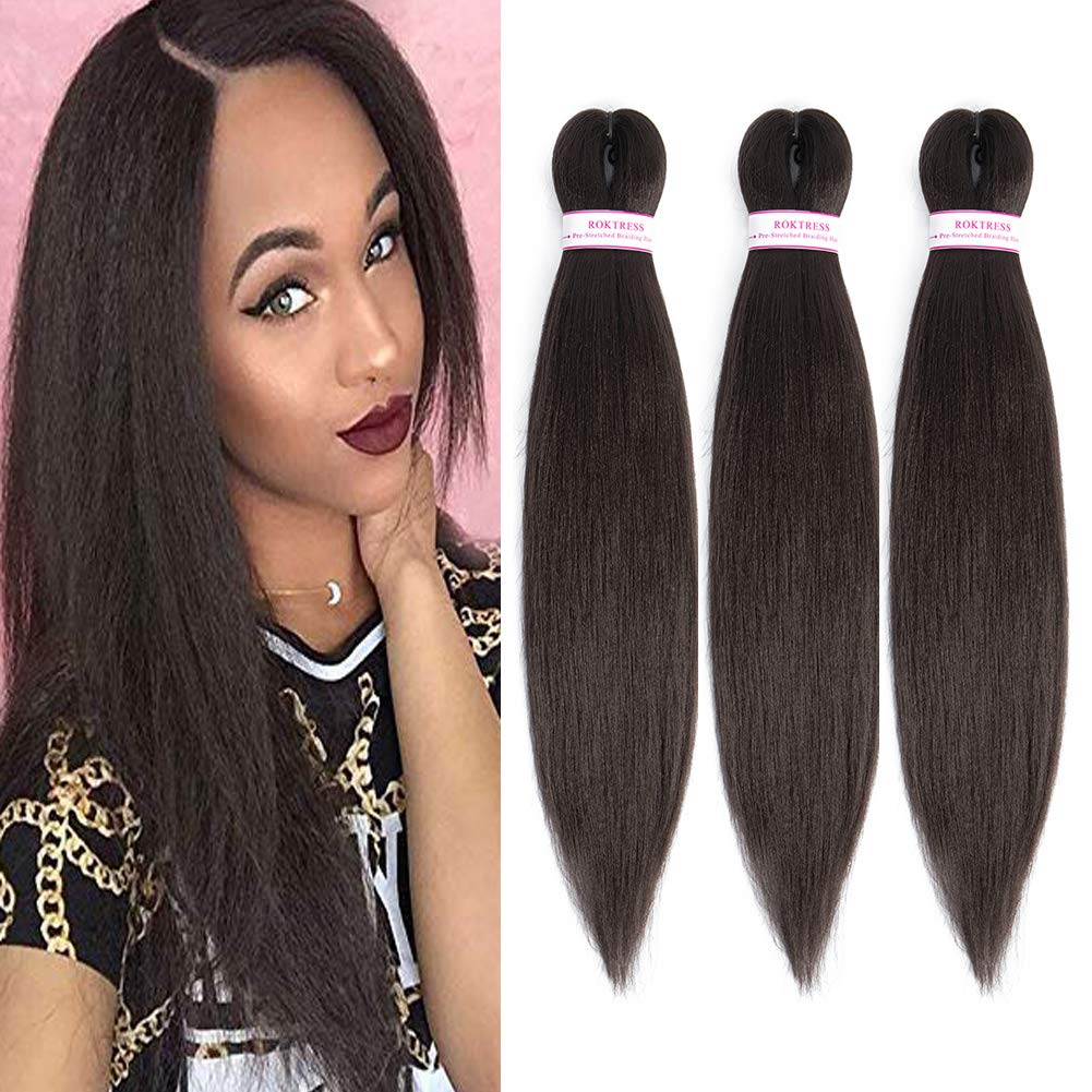Buy ROKTRESS pre stretched braiding hair 24 inch 4 braidings hair