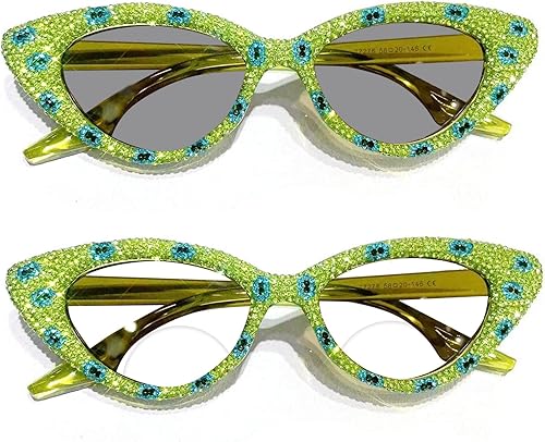 Miniatura 6 de mincl Gafas de lectura bifocales de ojo de gato fotocromáticas de transición para mujeres muy cerca de presbicia con diamantes de imitación