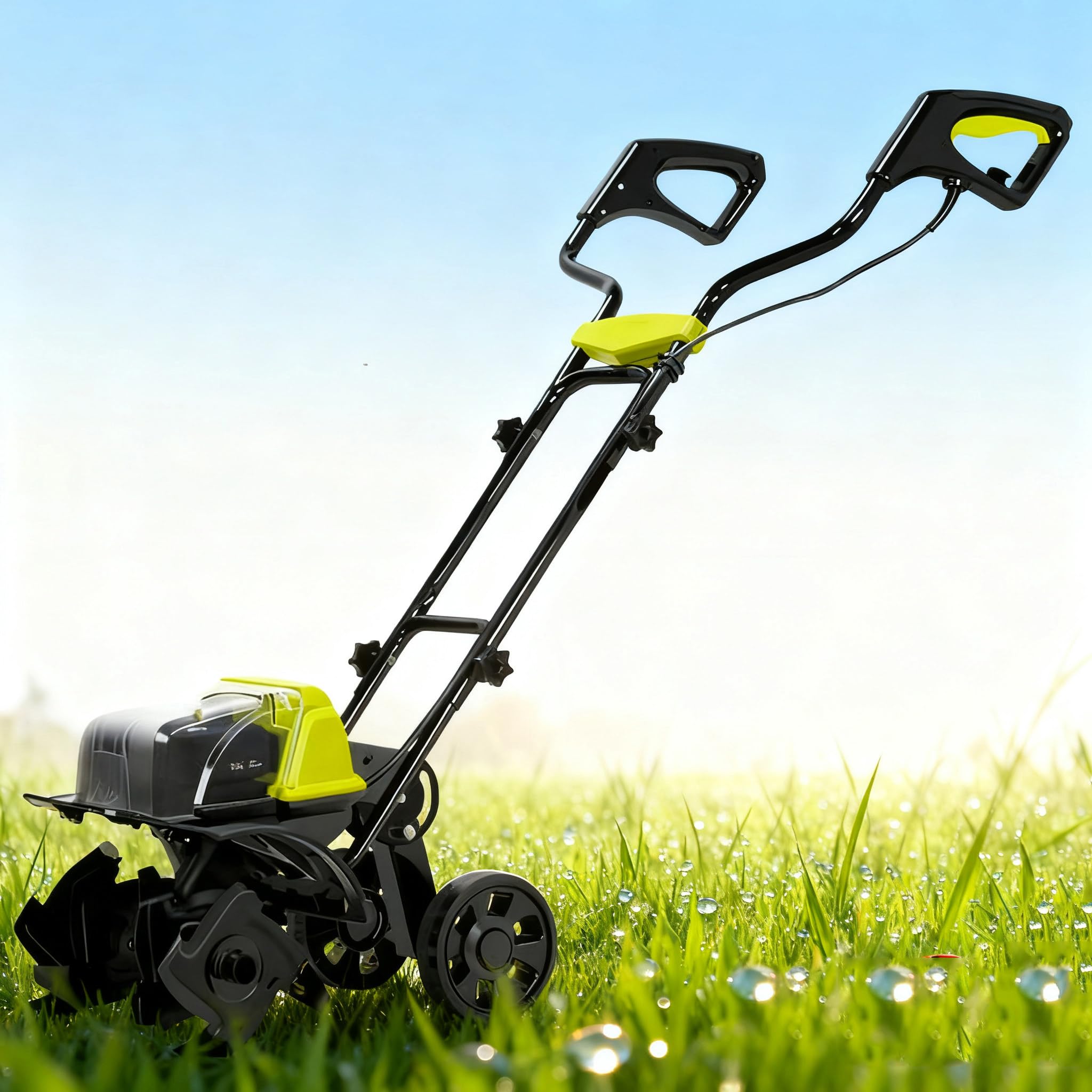 Motocoltivatore Senza Fili, Motozappa Elettrica da Giardino, Motozappa Leggera con Larghezza di Lavoro di 36 Cm E profondità di Lavoro di 18 Cm, La Migliore Motozappa Elettrica da Giardino