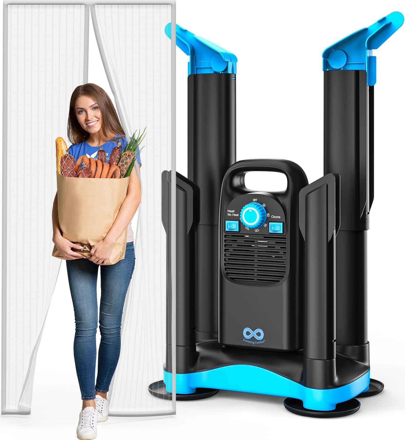 Flux Phenom Magnetic Screen Door & Everlasting Comfort Boot Dryer - Improves Airflow and Dries Shoes Fast